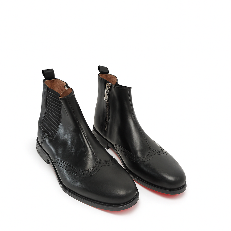 Wing Tip Zipped Chelsea Boot
