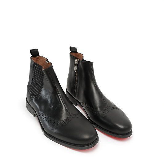 Wing Tip Zipped Chelsea Boot