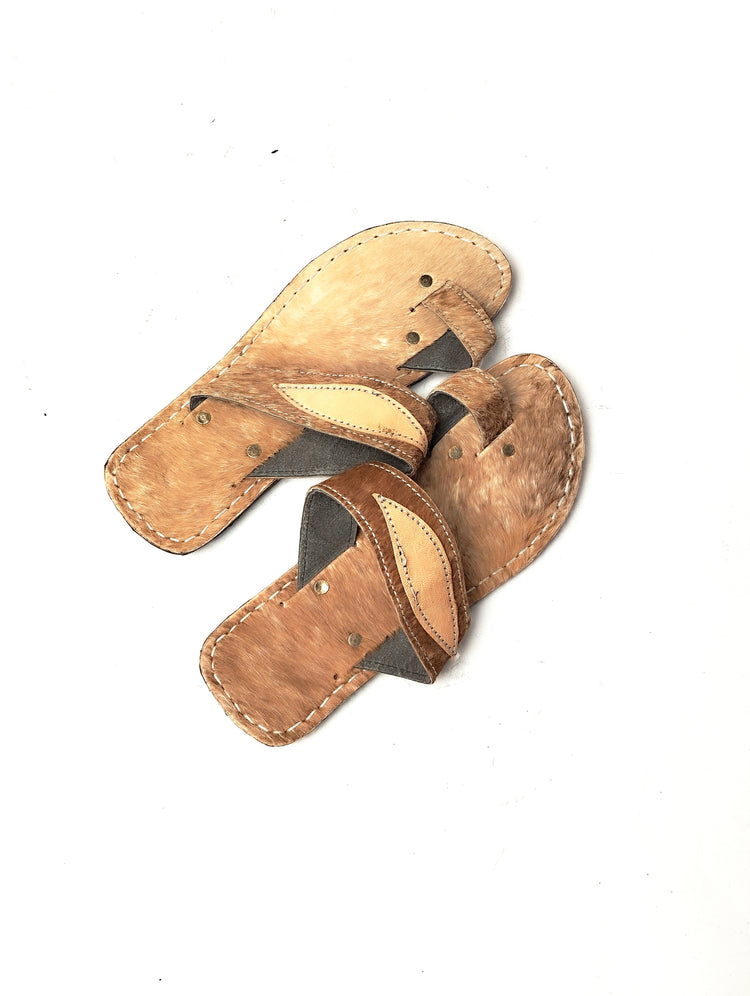 Hair Leather Slippers